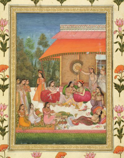 Damen beim Festmahl, aus dem Small Clive Album von Mughal School